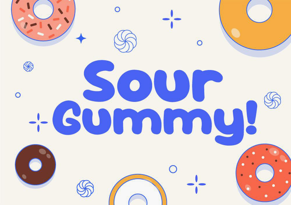 Sour Gummy!一款圆润可爱的气泡感免费可商用英文字体