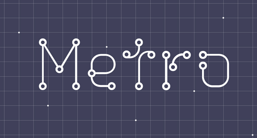免费字体下载!一款创意有趣未来感十足的英文字体—Metro 2.0