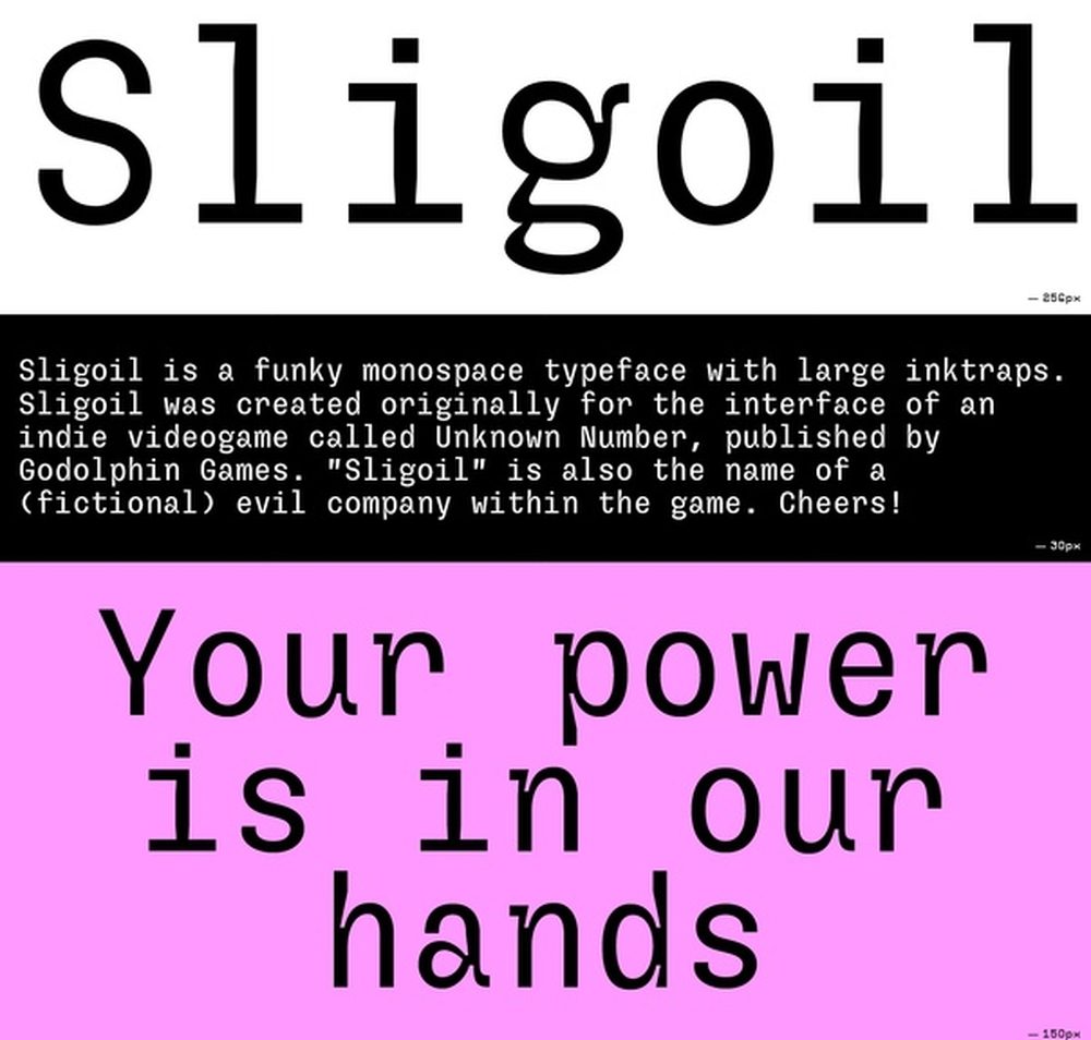 sligoil !一款醒目有趣的免费可商用等宽英文字体