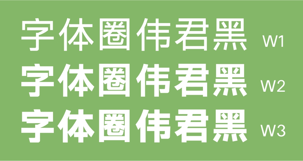 字体圈伟君黑!一款沉稳中正的免费商用中文黑体字体