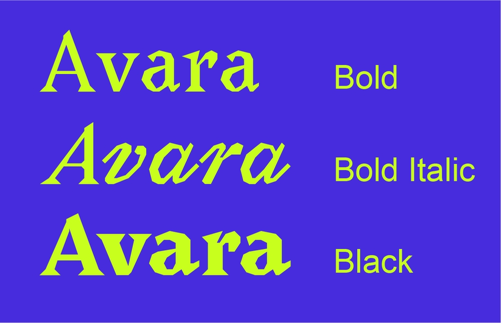 Avara!一款尖锐锋利的免费可商用英文字体