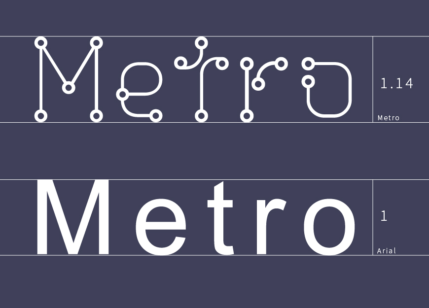 免费字体下载!一款创意有趣未来感十足的英文字体—Metro 2.0