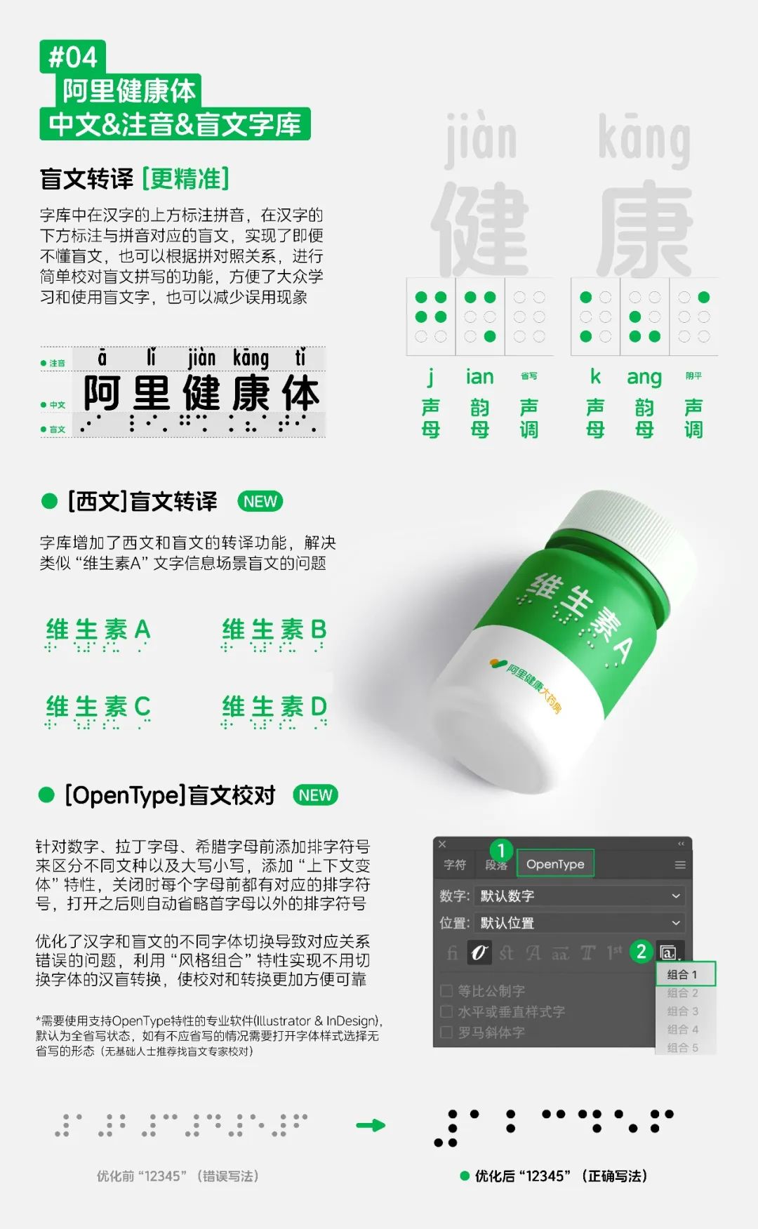 阿里健康体2.0！国内首款盲文+注音免费商用中文字体