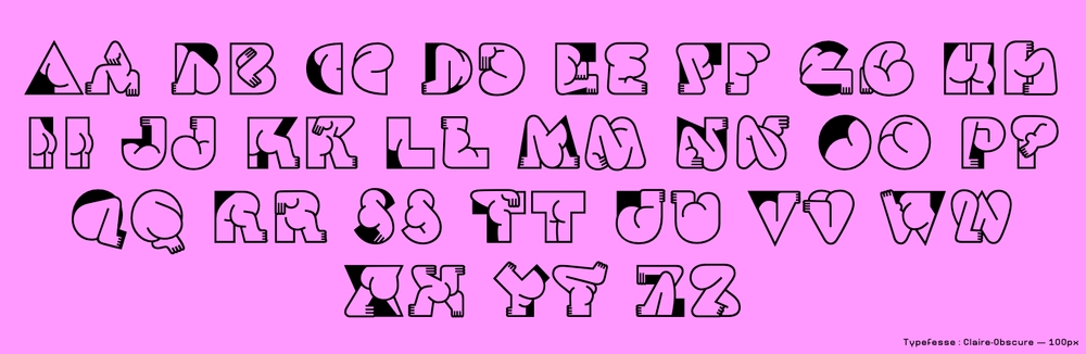 Typefesse!一款趣味俏皮的“翘臀”免费可商用英文字体