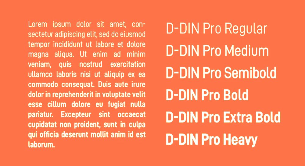 D-DIN PRO!一款优雅实用的无衬线免费英文字体