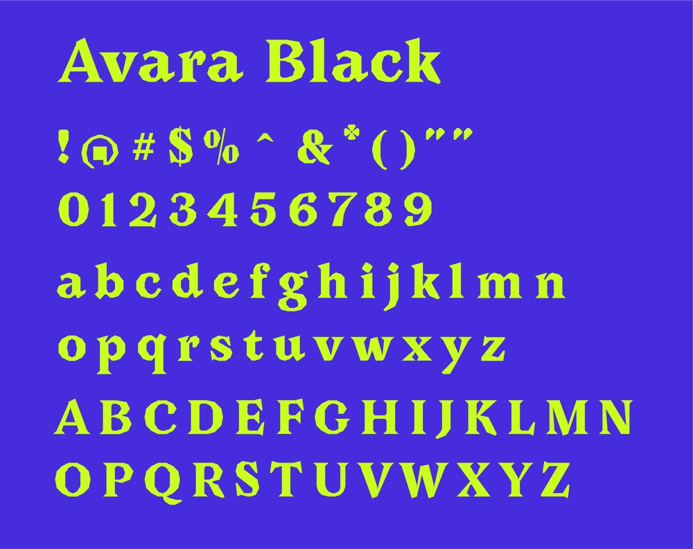 Avara!一款尖锐锋利的免费可商用英文字体