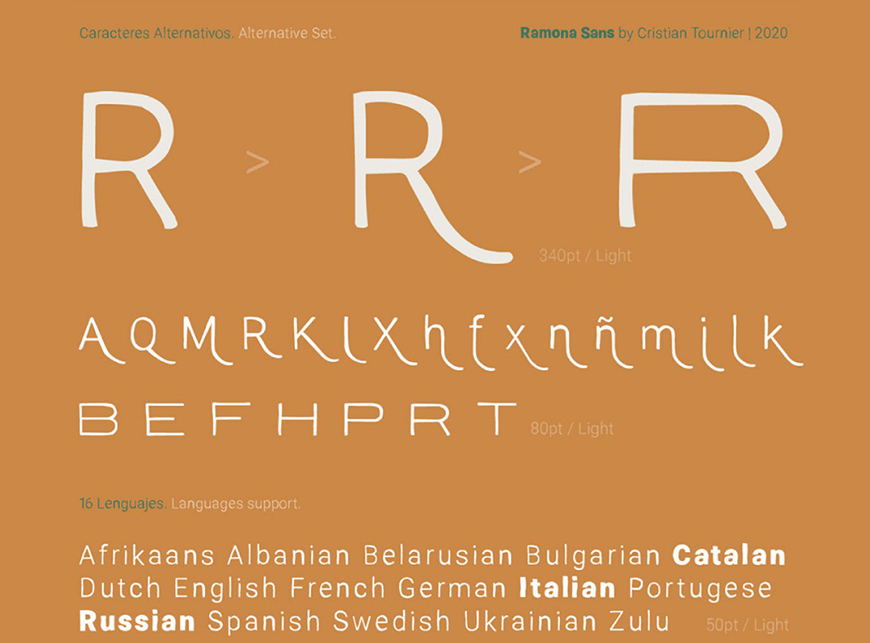 免费字体下载！一款亲切热情的手工质感英文字体：Ramona