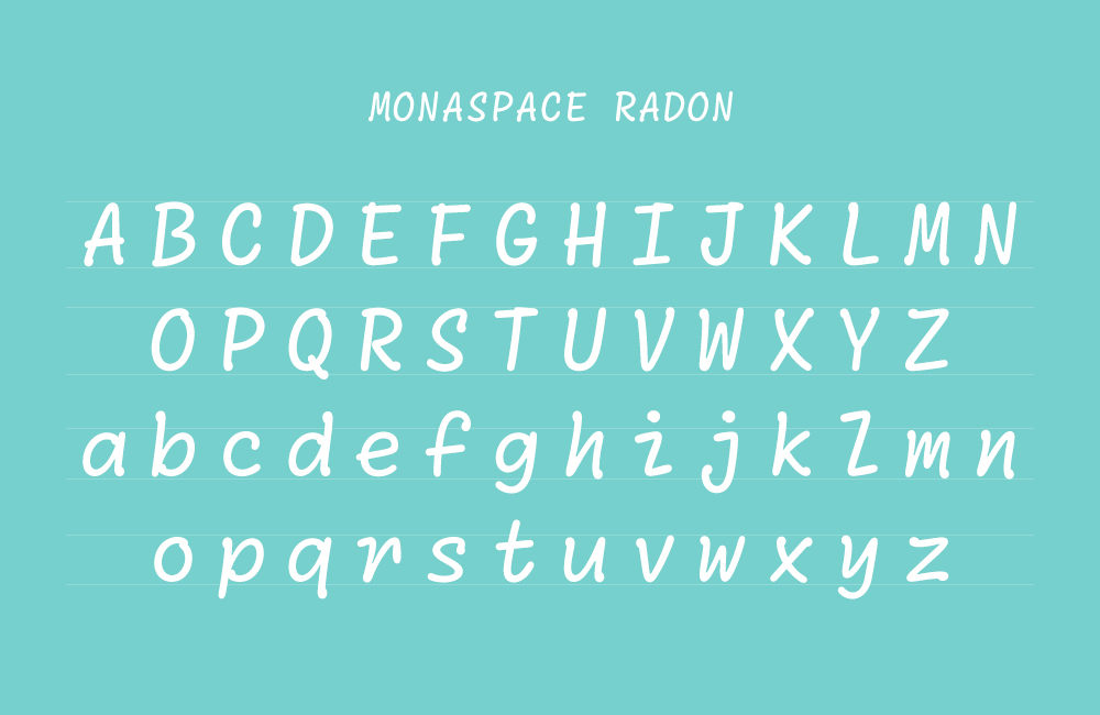 Monaspace！GitHub推出的3轴可变开源英文字体家族