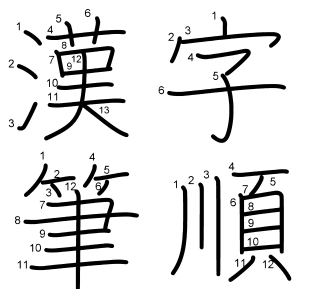 汉字笔顺体 字体展示