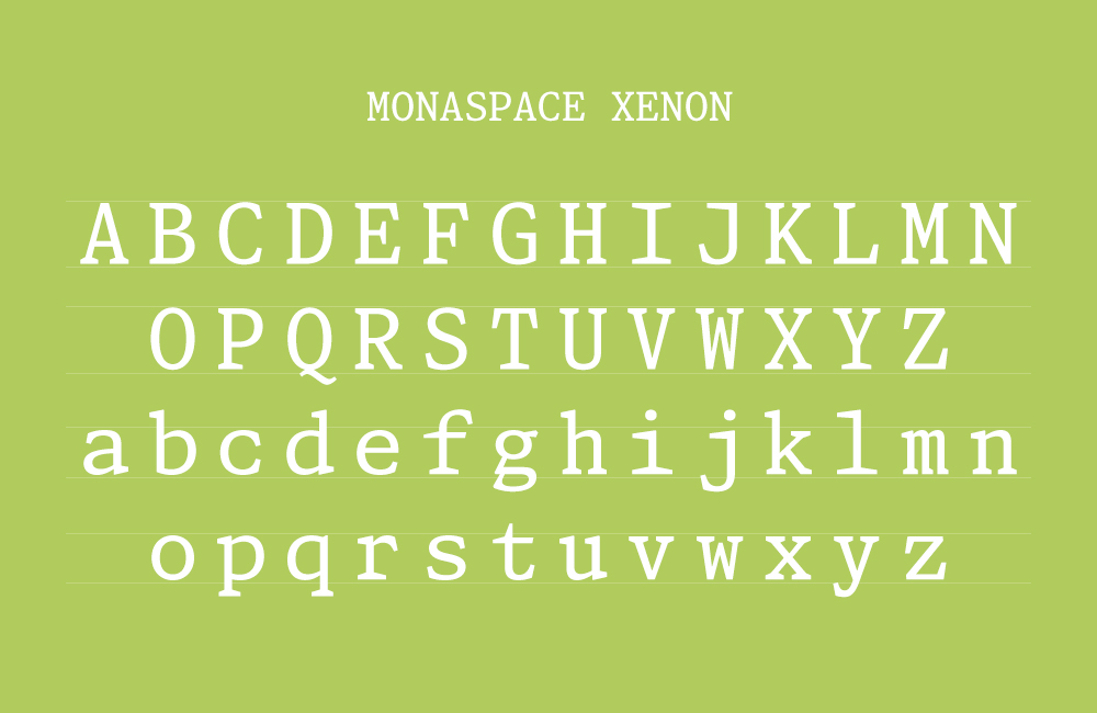 Monaspace！GitHub推出的3轴可变开源英文字体家族