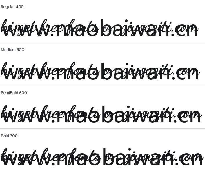 Dancing Script字体效果预览