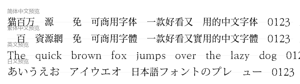 KoPubWorld돋움체 预览