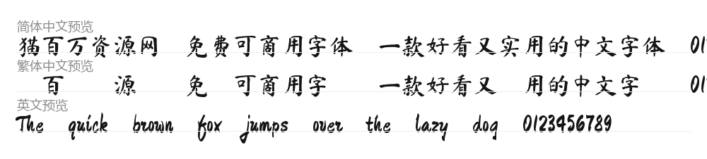 钟齐马善政毛笔楷书 预览