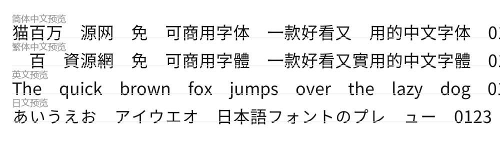 源石黑體 TTF 预览