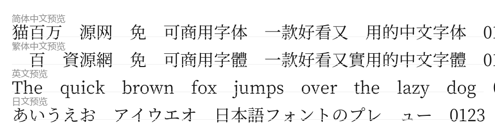 源樣明體 TTF 预览